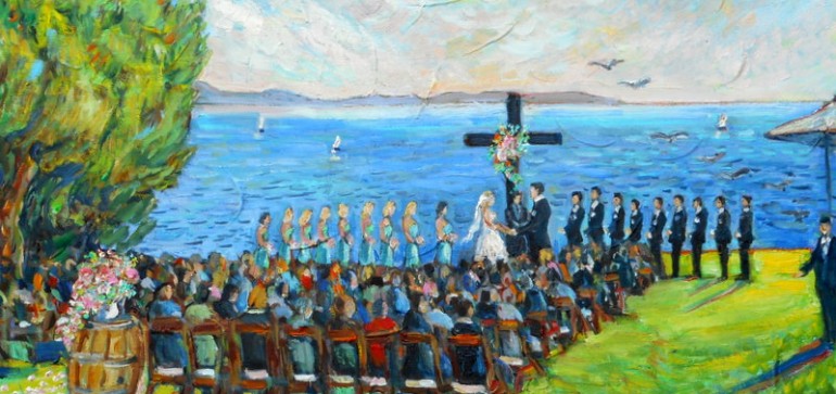 GILMORE KLEIN WEDDING (studio) 16″ x 20″ oil