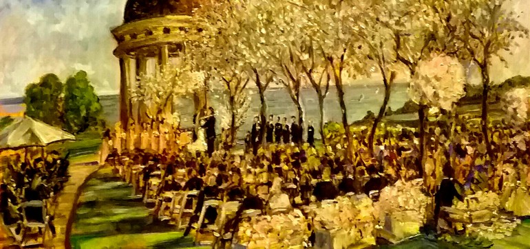 The Woodly Wedding  Pelican Hill Resort Newport Coast Ca.  oil 30″ x 40″ 9-5-15