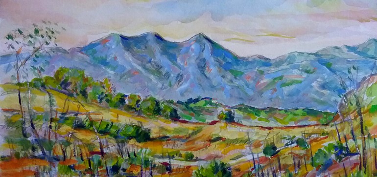 Saddle Back View San Juan Capistrano Ca.  water color 11″ x 15″ 9-16-15