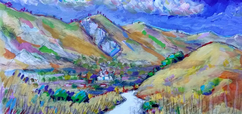 Path to San Juan Capistrano water color 11″ x 15″ 9-30-15