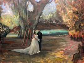 Aron & Ashley’s Wedding Ceremony  First Draft   Galway Downs  Temecula Ca    oil   30″ x 40″   11-3-2024