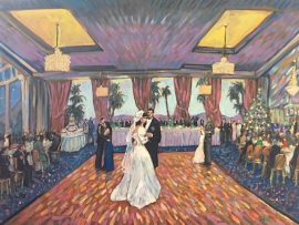 THE CRUSBERG’S ANNIVERSARY PAINTING  STUDIO FROM PHOTOS  OIL  30″ X 40″ 11-18-18