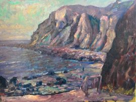 Dana Point Headlands   oil   18″ x 24″   12-14-2024