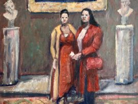 Katherina & Suzanne  Getty Center   oil   18″ x 24″   12-26-2024