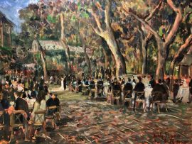 The Wedding Reception of Ben & Yael Kreitenberg    Brentwood Oaks Ranch   Los Angeles Ca.     oil   30″ x 40″  6-26-2025