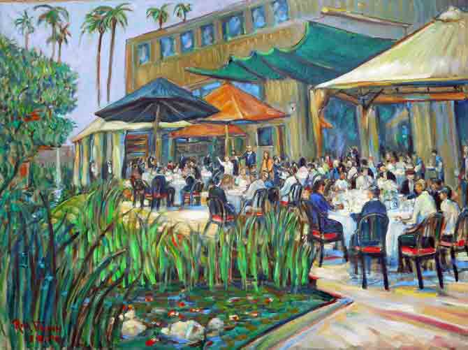 Lucian’s Bar Mitzvah LL Moro Restaurant Los Angeles Ca.  oil  30″ x 40″