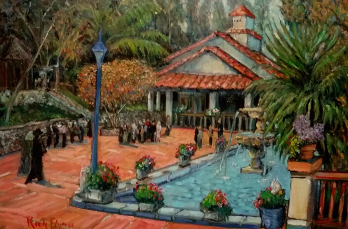 LOCKLEAR LAW OFFICE END OF YEAR PARTY  Rancho Los Lomas  Silverado, Ca. oil 30″ x 40″ ( started “live”, finished in studio)   1-3-16