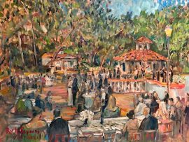THE RESTELLI WEDDING RECEPTION  Rancho Los Lomas  Silverado Ca.   oil  30″ x 40″  7-18-2021