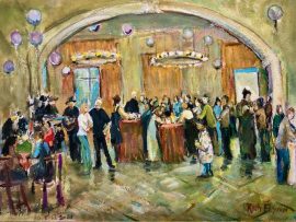 Birthday Party for Stan Freese    Jazz Kitchen  Downtown Disney     Gouache   12″ x 16′   8-21-2024