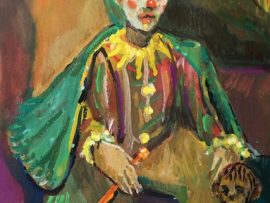 THE CLOWN   GOUACHE    13″ X 15″    10-2-2024