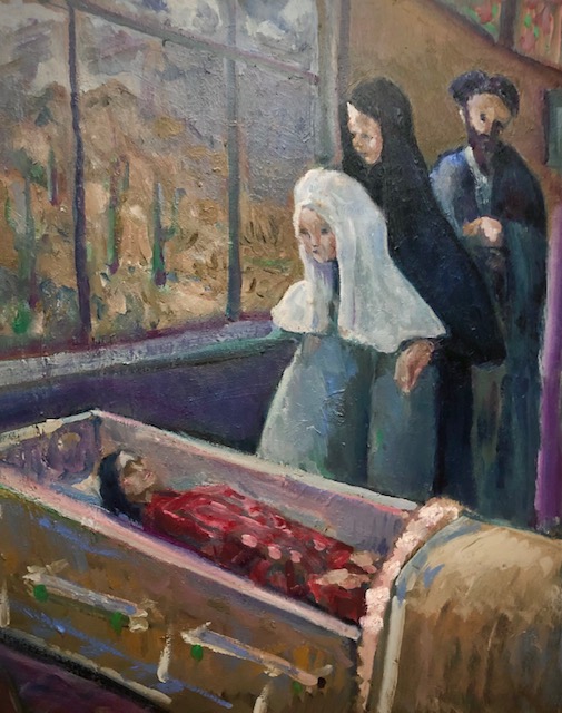 The Funeral     oil     16″ x 20″     2-29-2024