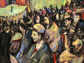THE CROWD      WATERCOLOR   12″X16″      9-23-2023