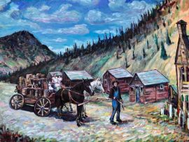 THE ARRIVAL   Bannack Montana  From family photo’s  1898    OIL  60″ X 40″  2-11-2023