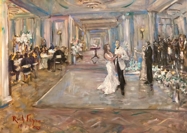 Christina and Taylor’s Wedding Reception   Sherwood Country Club  Thousand Oaks Ca.    Oil   30″ x 40″     10-14-2023