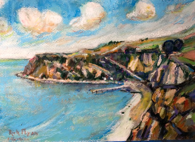 DANA POINT OLD SCHOOL  FROM PHOTO  OIL PASTEL / WATERCOLOR  $1,200  1-26-2022