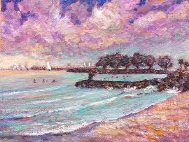 DOHENY FIRST DAY OF SUMMER    OIL  8″ X 10″  6-22-18