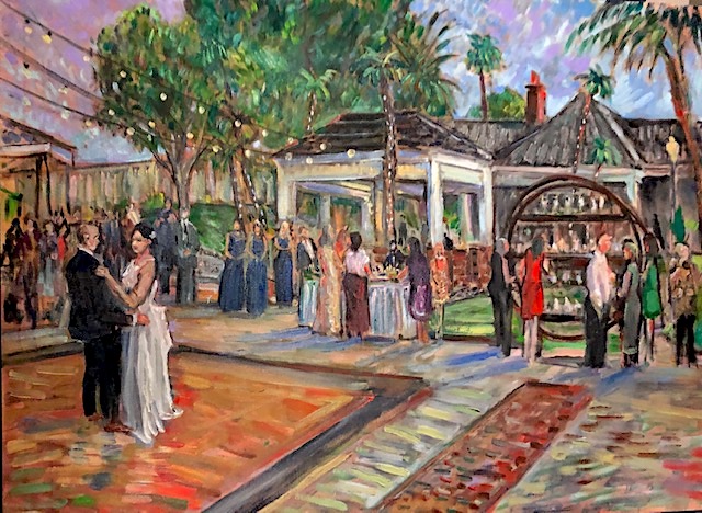 The Wedding Reception of Emily and Justin Ostermiller  Bele Oasis Mansion Las Vegas Nevada   oil 30″ x 40″  10-18-19