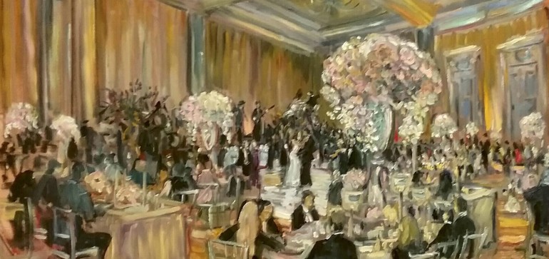 FISHMAN WEDDING Park Hyatt Resort AVIRA Carlsbad Ca.  oil 30″ x 40″ 10-31-15