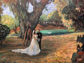 Aron & Ashley’s Wedding Ceremony   Galway Downs  Temecula Ca.      oil    30″ x 40″      11-3-2024