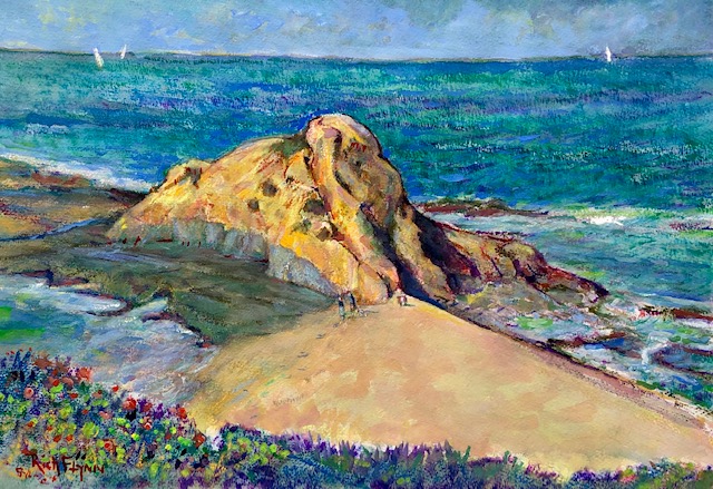 GOFF ISLAND LAGUNA BEACH Ca.    Watercolor  20″ x 14″  Commissioned  5-16-2020