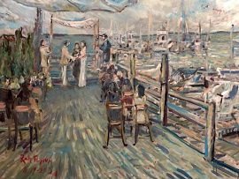 THE ROSS WEDDING  Le Bilboquet  Sag Harbor  Hamptons New York   oil  30″ x 40″ 8-19-2021
