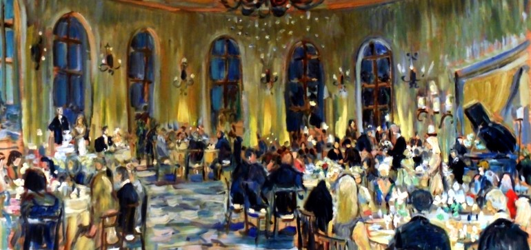 The Higgings Nelson Wedding  Bacara Resort  Goleta, Ca  oil 30″ x 40″