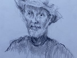 ARTIST JACK RUTHERFORD  pencil  9″ x 12″ Castaras Spain 10-13-17