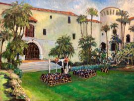 Wedding Ceremony  Santa Barbra Courthouse    oil     30″ x 40″     10-25-2024