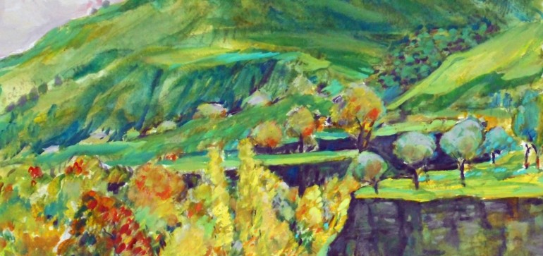 OSO CREEK  SAN JUAN CAPISTRANO, Ca  water color  11″ x 15″