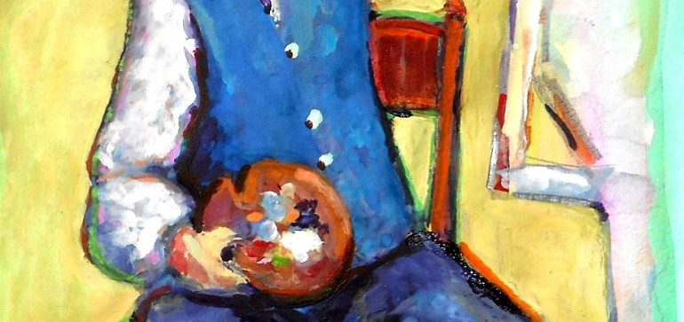 THE PAINTER  gouache  11″ x 6″ 5-25-15