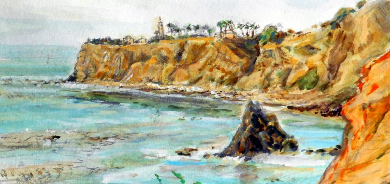 PALOS VERDES COAST water colors  15″ x 11″ 5-30-15