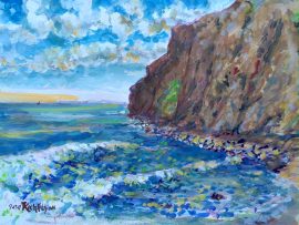 THE POINT  Dana Point Ca.  Watercolor  12″x16″  9-17-17