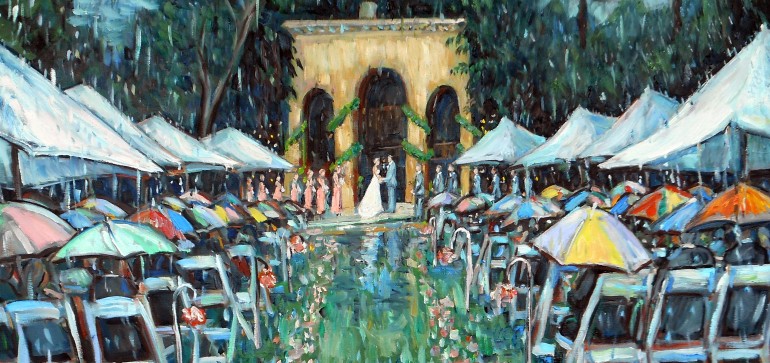 Brianna & Kyle’s Wedding Ceremony  Pasadena, Ca.  Gift to the Bride and Groom  (studio piece)  30″ x 40″ 7-29-15