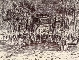 BAND OFFSPRING PERFROMING AT THE SABROSO FESTIVAL  DANA POINT   INK  12″ X 6″  ONE HOUR SKETCH    4-7-18