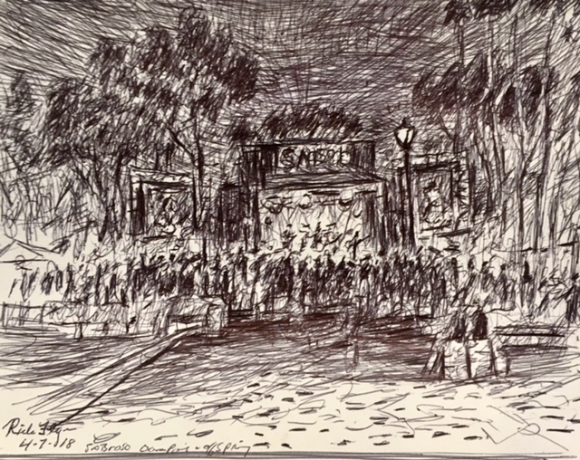 BAND OFFSPRING PERFROMING AT THE SABROSO FESTIVAL  DANA POINT   INK  12″ X 6″  ONE HOUR SKETCH    4-7-18