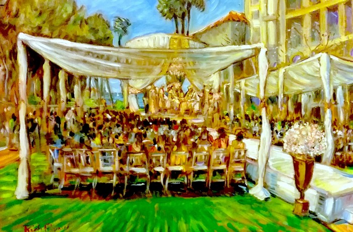 The Sharma Wedding  St. Regis Monarch Beach, Dana Point oil 30″ x 40″ 4-16-16