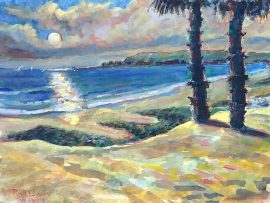 SUNSET  CAPO BEACH  Watercolor 11″ x 15″ 10-20-16