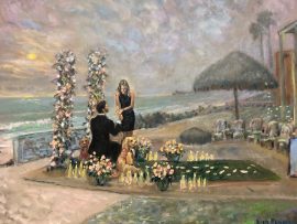 The Proposal of Ben & Emily    Oceanside Ca.     oil  24″ x 30″    10-11-2024