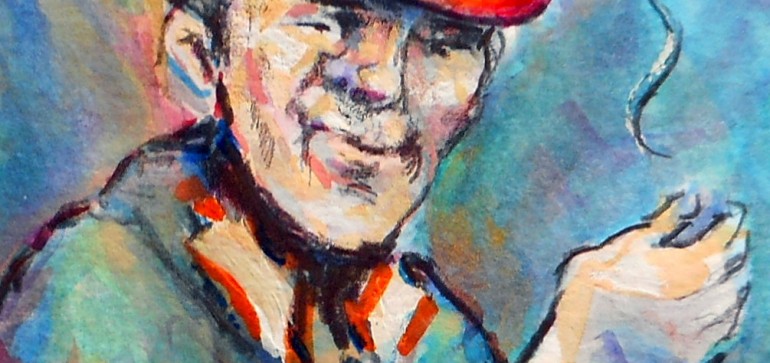 In Loving memory of THOMAS J. HIGGINS (UNCLE TOMMY JO)  1941-2015 water color 5″ x 7″ 5-19-15