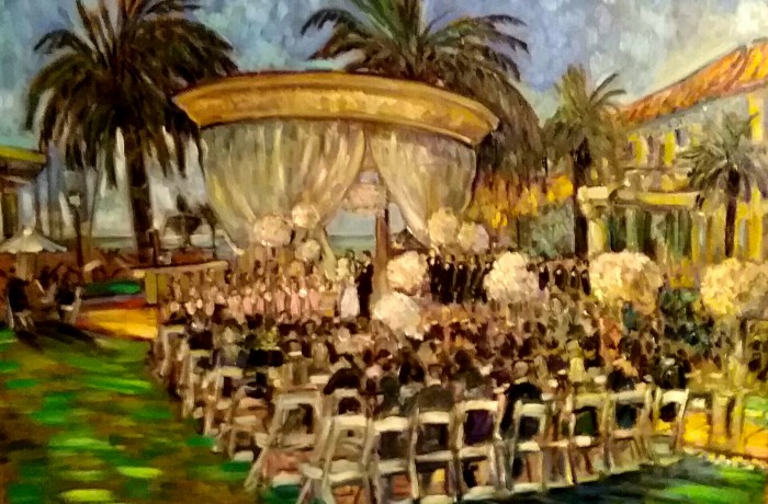 The Gross Wedding  St. Regis Resort Monarch Beach Ca.  oil 30″ x 40″ 9-26-15