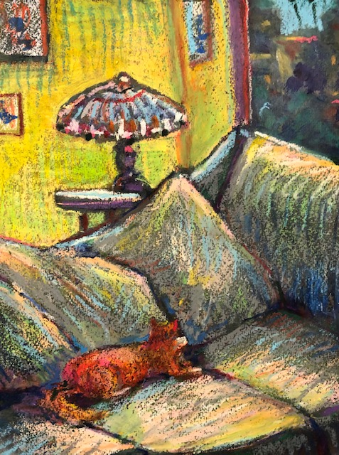 COUCH  OIL PASTELS   11″ X 15″  1-30-2022
