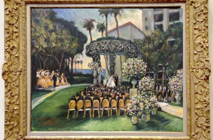 Chanel and Yannick’s Wedding Ceremony Completed Details.    Waldorf Astoria, Dana Point Ca.   oil   24″ x 30″   8-8-2024