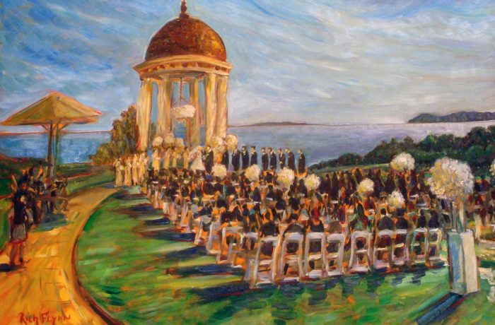 Mckackin Calcagnie Wedding Ceremony  Pelican Hill Newport Coast Ca.  oil 30″ x 40″