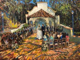 THE MACLEAN WEDDING   RANCHO LOS LOMAS CA.  LIVE/STUDIO   OIL  30″ X40″  6-20-2021