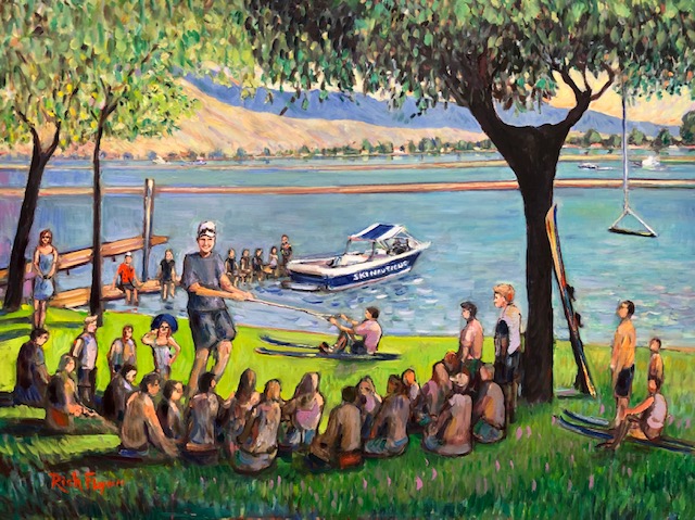 CRAIG’S BIRTHDAY GIFT    Commissioned    SKI WEST  BAKERSFIELD CA.  from photo’s    oil  30″ x 40″  9-28-2020