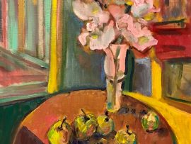 STILL LIFE WITH APPLES   OIL  16″ X 20″  6-1-2022