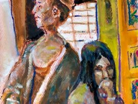 ARTIST LIFE AND WIFE   WATERCOLOR/PASTELS  15″ X 17″ 12-22-2021