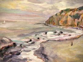 DANA POINT TODAY   WATERCOLOR  12″ X 18″  3-31-2023