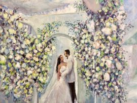 THE MOMENT   GABAY WEDDING  STUDIO  COMMISSIONED  FROM PHOTO   OIL  30″ X 40″ 11-24-2021