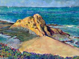 GOFF ISLAND LAGUNA BEACH Ca.    Watercolor  20″ x 14″  Commissioned  5-16-2020